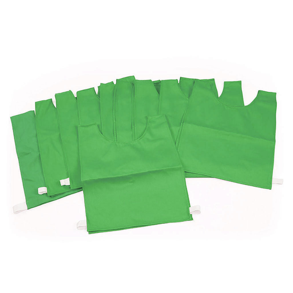 COTTON BIB LARGE, GREEN, SET OF 10