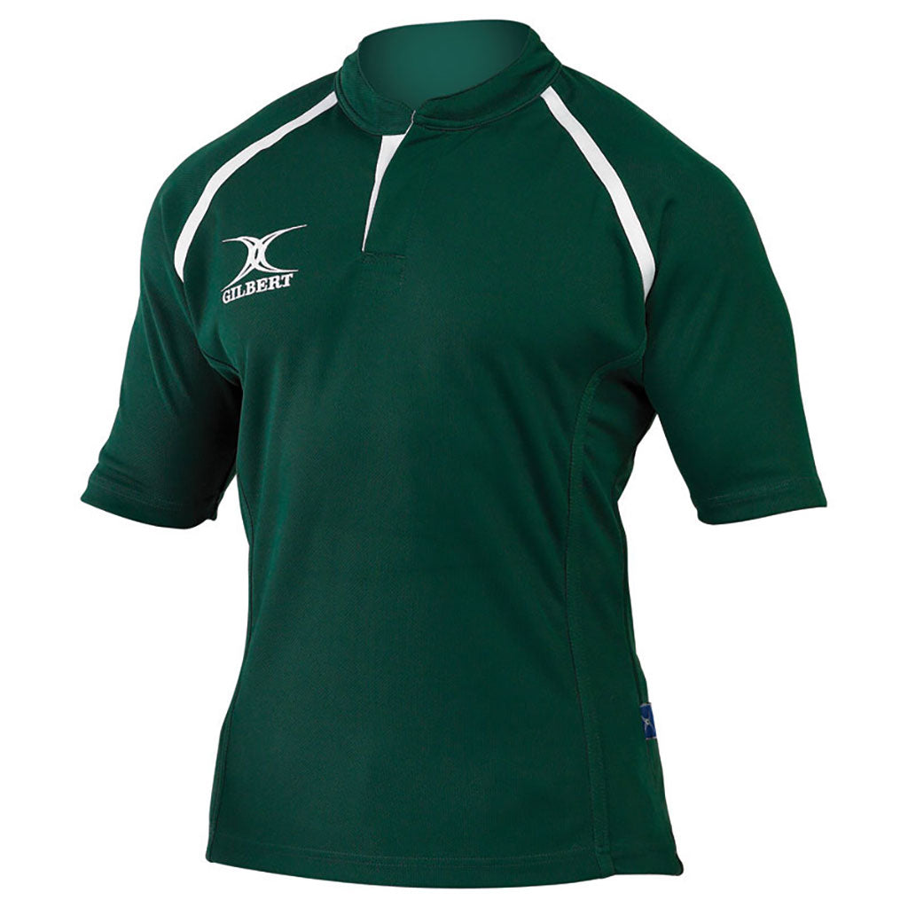 GILBERT XACT RUGBY MATCH SHIRT MONOCHROME GREEN EXTRA SMALL