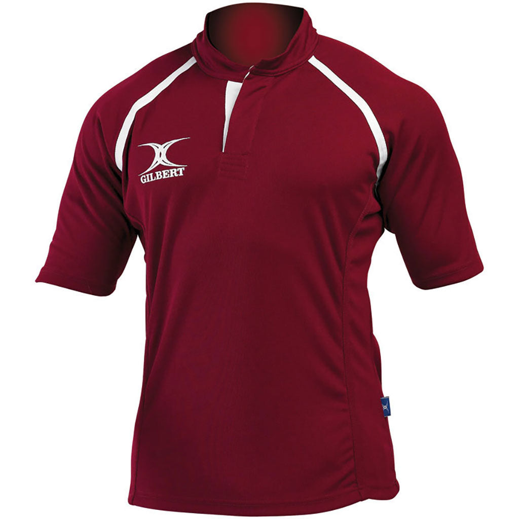 GILBERT XACT RUGBY MATCH SHIRT MONOCHROME MAROON MEDIUM