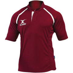 GILBERT XACT RUGBY MATCH SHIRT MONOCHROME MAROON XX SMALL