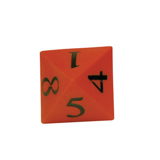 MULTI-SIDED PLATONIC PVC DICE 8-SIDED OCTAHEDRON, RED