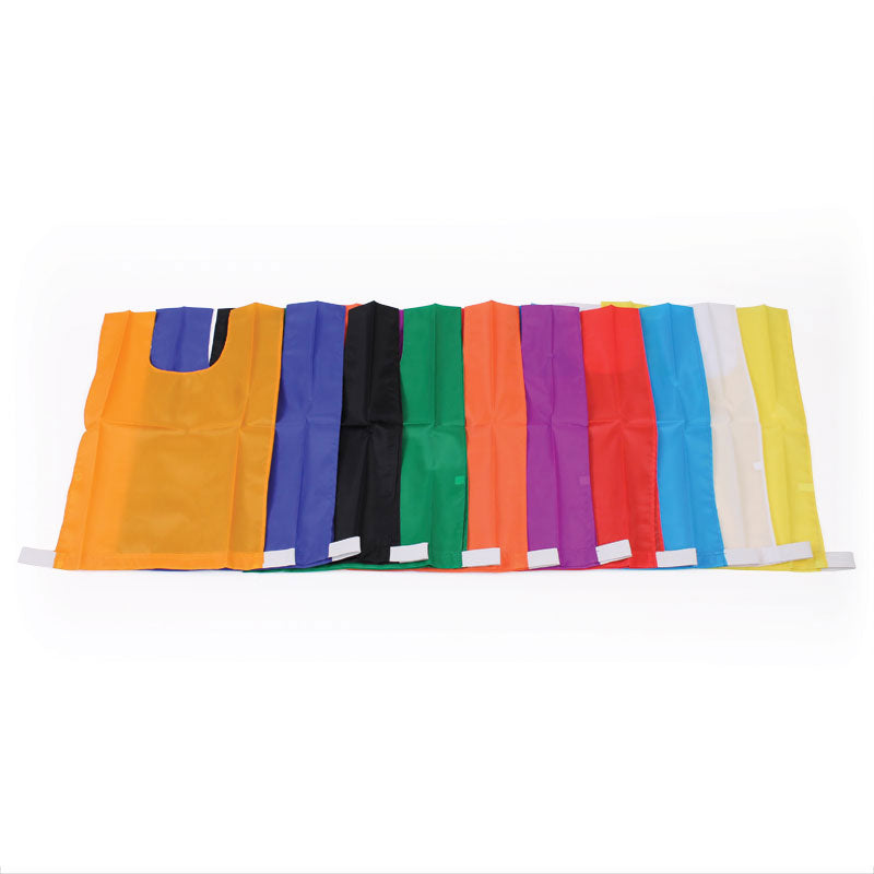 NYLON BIB EXTRA LARGE, GREEN, SET OF 7, PLAIN NYLON BIBS