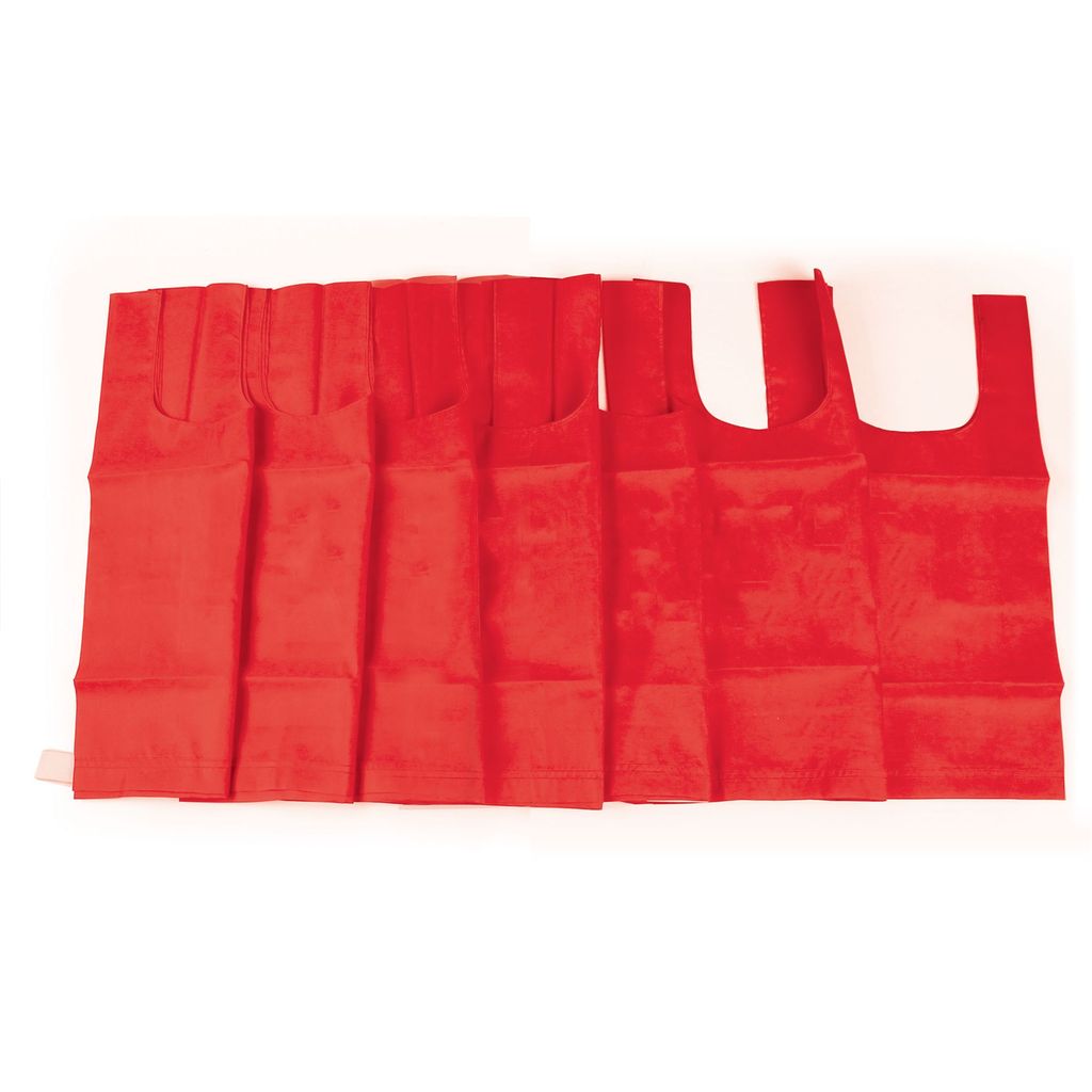 NYLON BIB SMALL, RED, SET OF 7, PLAIN NYLON BIBS