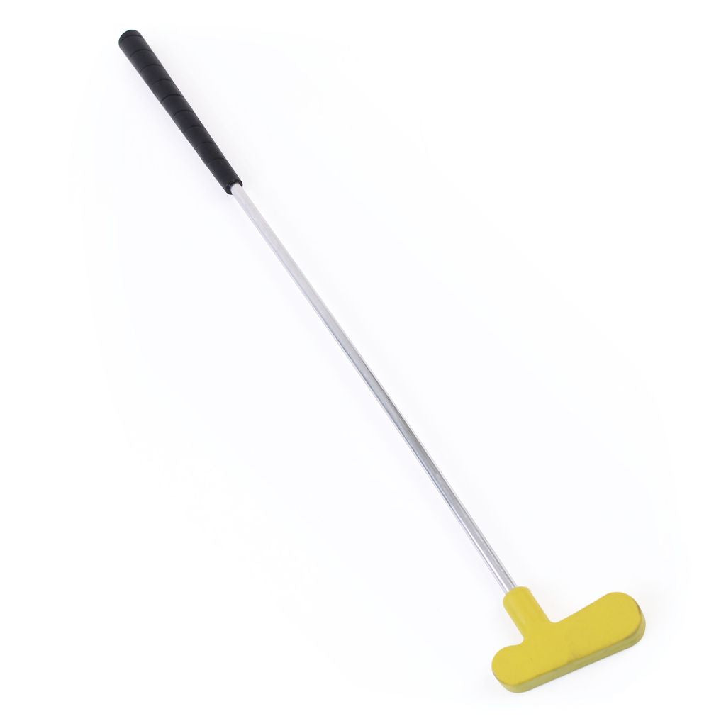 RUBBER HEADED GOLF PUTTER WITH ALUMINIUM SHAFT 31-", YELLOW