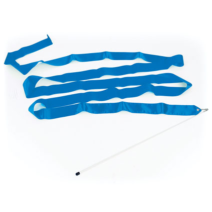 RHYTHMIC GYMNASTICS RIBBON 4M, WITH WAND, BLUE