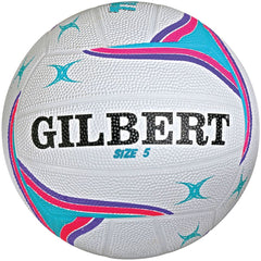 GILBERT ALL PURPOSE TRAINER NETBALL SIZE 5, WHITE-PINK-GREY