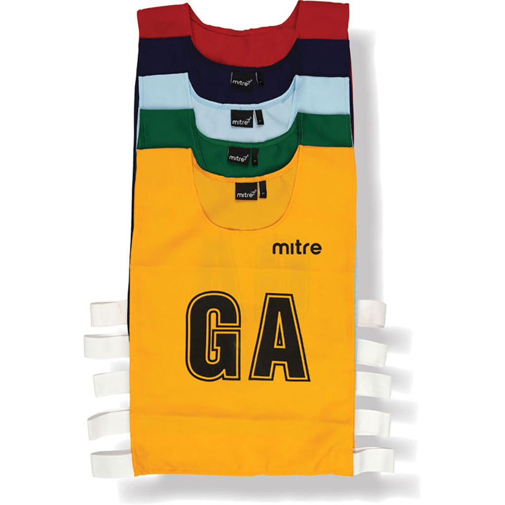 MITRE PRO NETBALL BIB SET YELLOW, LARGE, SET OF 7