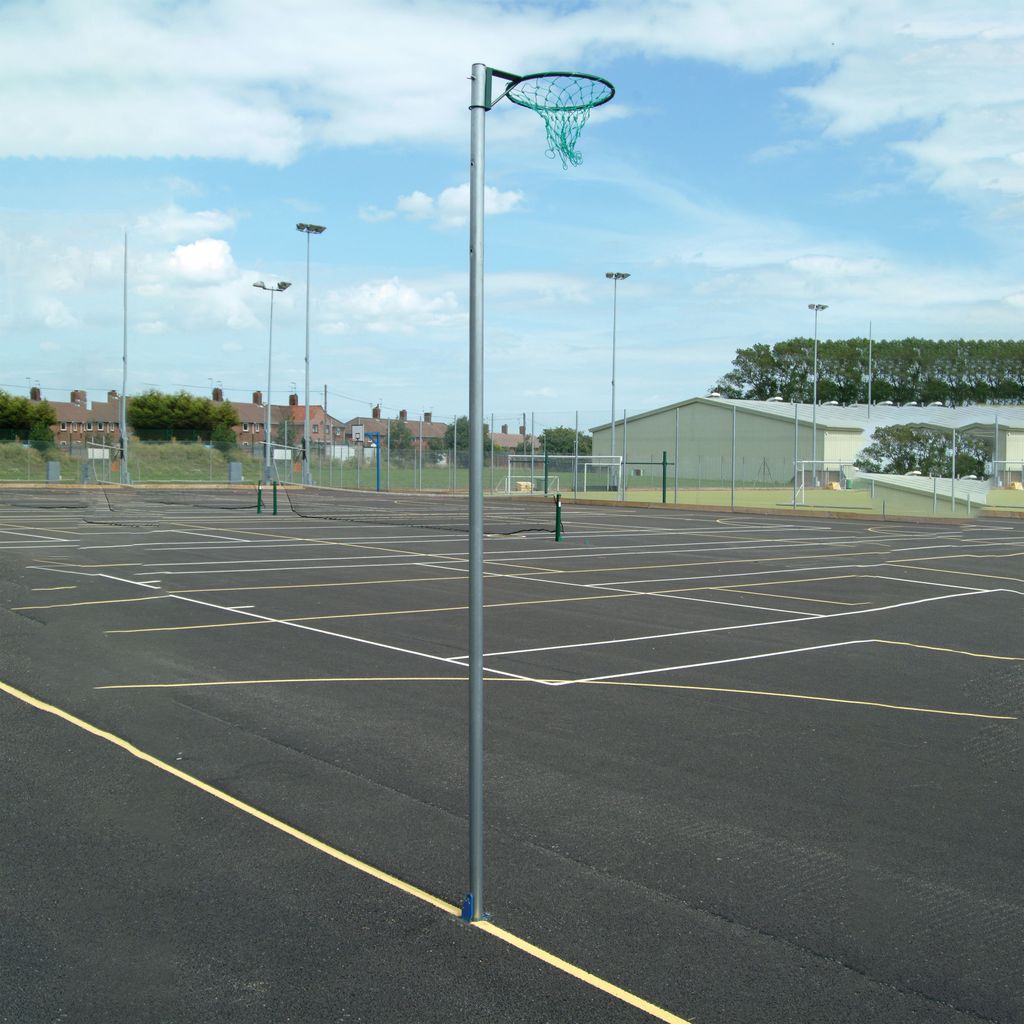SOCKETED NETBALL POSTS C-W 10MM RING-NET, NB3, GREEN, 300MM SOCKET