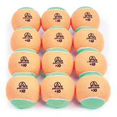 ARESSON +10 MINI TENNIS BALL, ORANGE-GREEN 46G, 75MM, SET OF 12