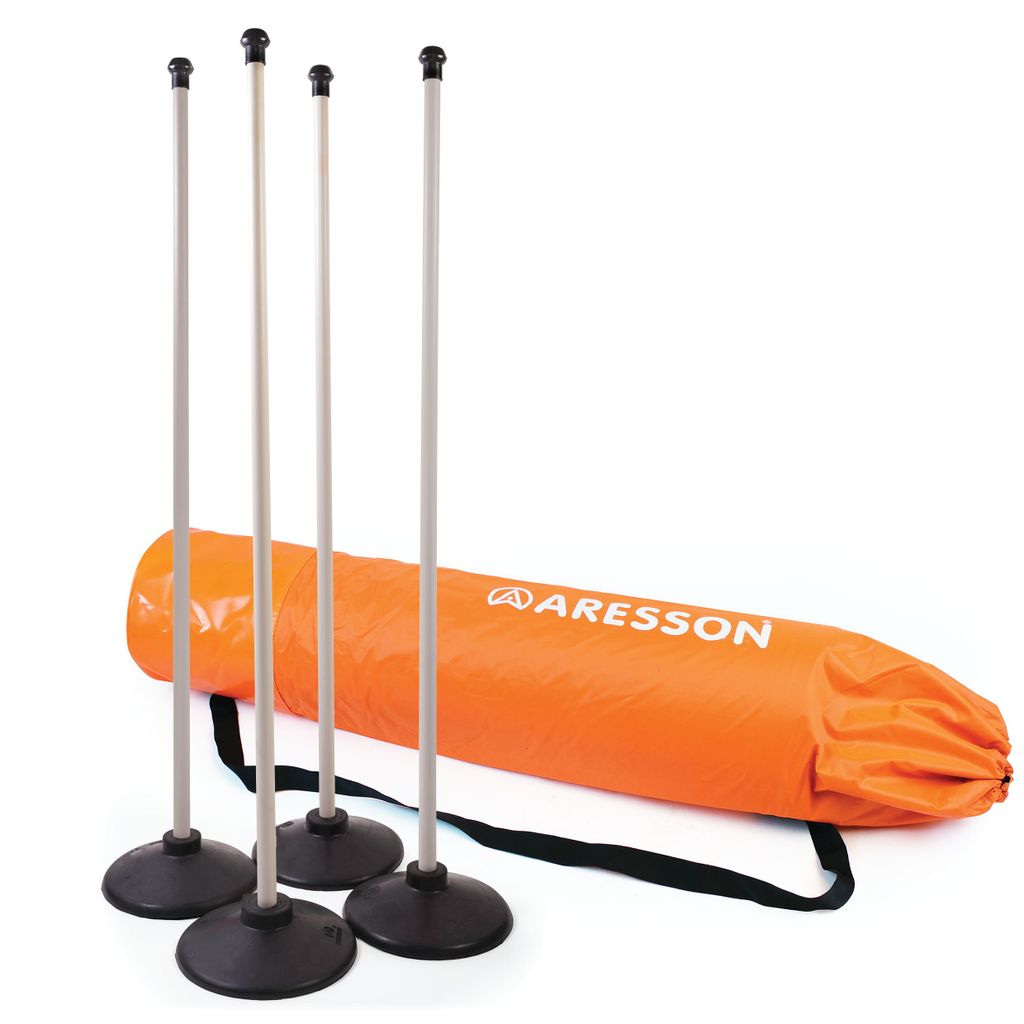 ARESSON PLASTIC ROUNDERS POSTS AND BASES 1.20M, WHITE, BAG OF 4