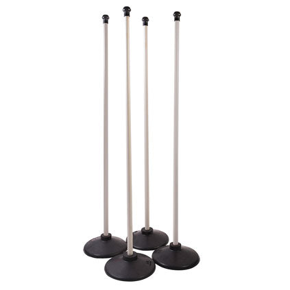 ARESSON PLASTIC ROUNDERS POSTS AND BASES 1.20M, WHITE, SET OF 4