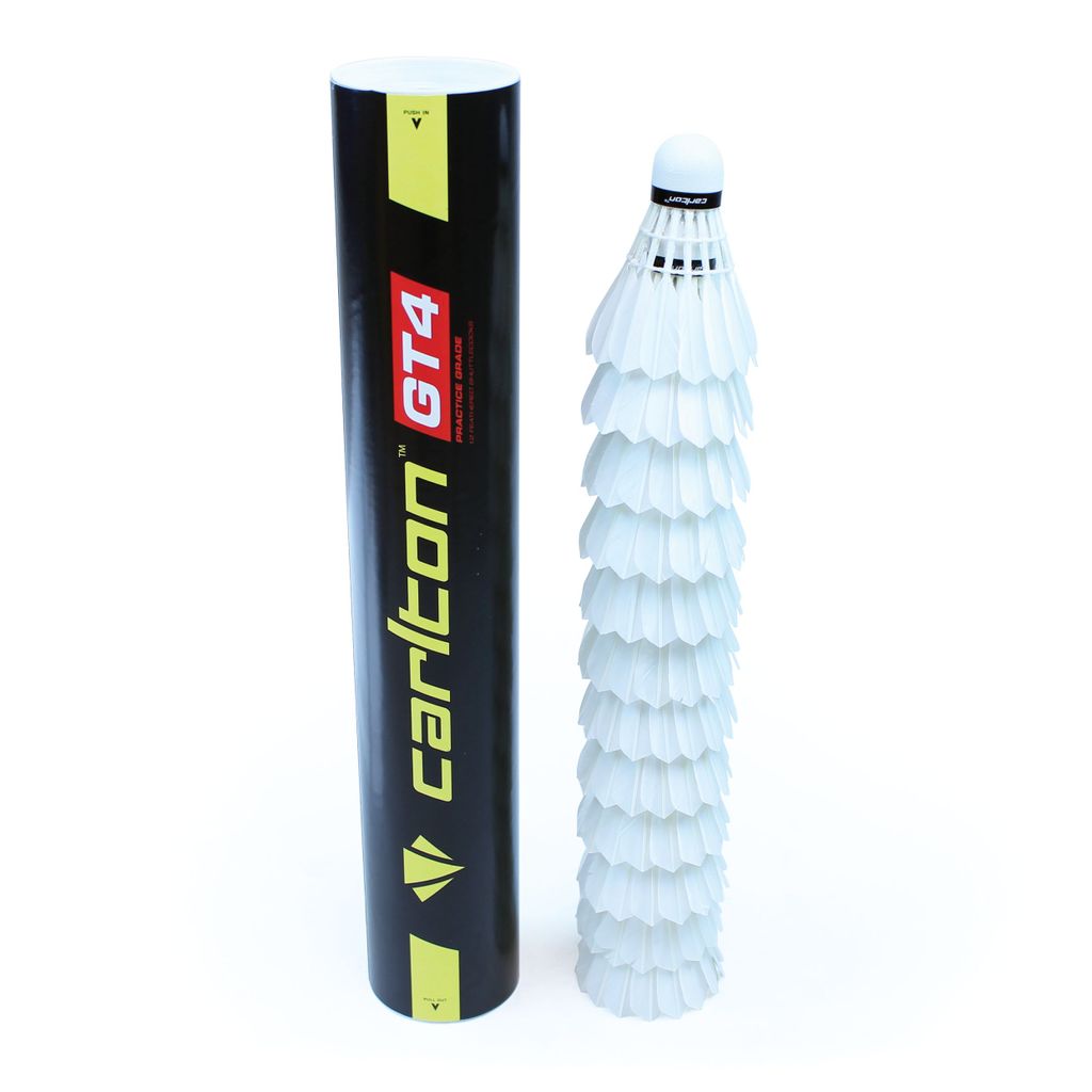CARLTON GT4 FEATHER SHUTTLECOCK WHITE, 78-MEDIUM FAST, DOZEN