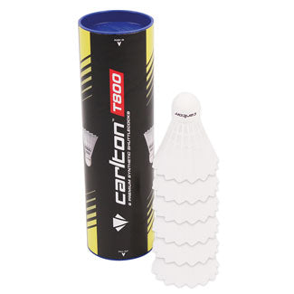 CARLTON T800 SHUTTLECOCK WHITE, MEDIUM, TUBE OF 6