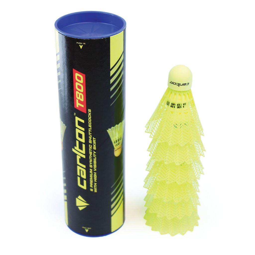 CARLTON T800 SHUTTLECOCK YELLOW, FAST, TUBE OF 6