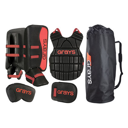 GRAYS HOCKEY G90 JUNIOR GOAL KEEPING SET BLACK - RED