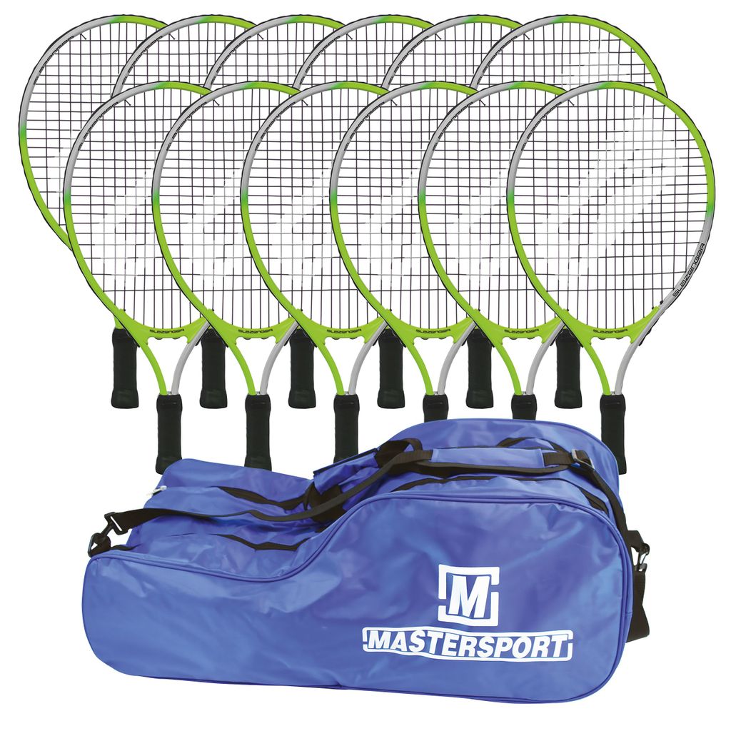 SLAZENGER CLASSIC-SMASH TENNIS RACKET 19-", RACKETBAG OF 12