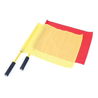 OFFICIALÂ’S FLAGS PLAIN RED AND YELLOW, PAIR