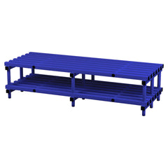 STACARAC DOUBLE SIDED BENCH 1.50M L X 0.80M W X 0.45M H, BLUE