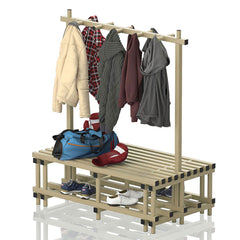 VENDIPLAS DOUBLE SIDED BENCH AND RAIL 2.00M L X 0.71M W X 0.49M H, BEIGE