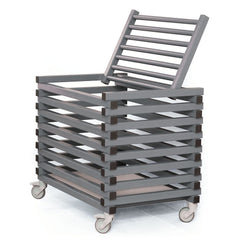 VENDIPLAS EQUIPMENT TROLLEY GREY, CLOSED TOP