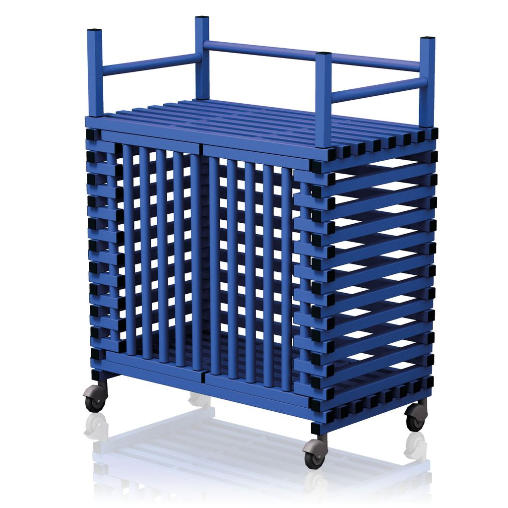 VENDIPLAS TROLLEY CABINET LARGE, BLUE, C-W TOP RACK