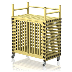 VENDIPLAS TROLLEY CABINET LARGE, YELLOW, C-W TOP RACK