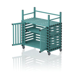 VENDIPLAS TROLLEY CABINET MEDIUM, GREEN, C-W TOP RACK