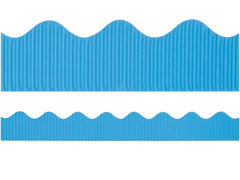 PAC BORDETTE CORRUGATED DECORATIVE BORDER ROLL 57MMX15M BRIGHT BLUE 6PCS -Min Qty 6