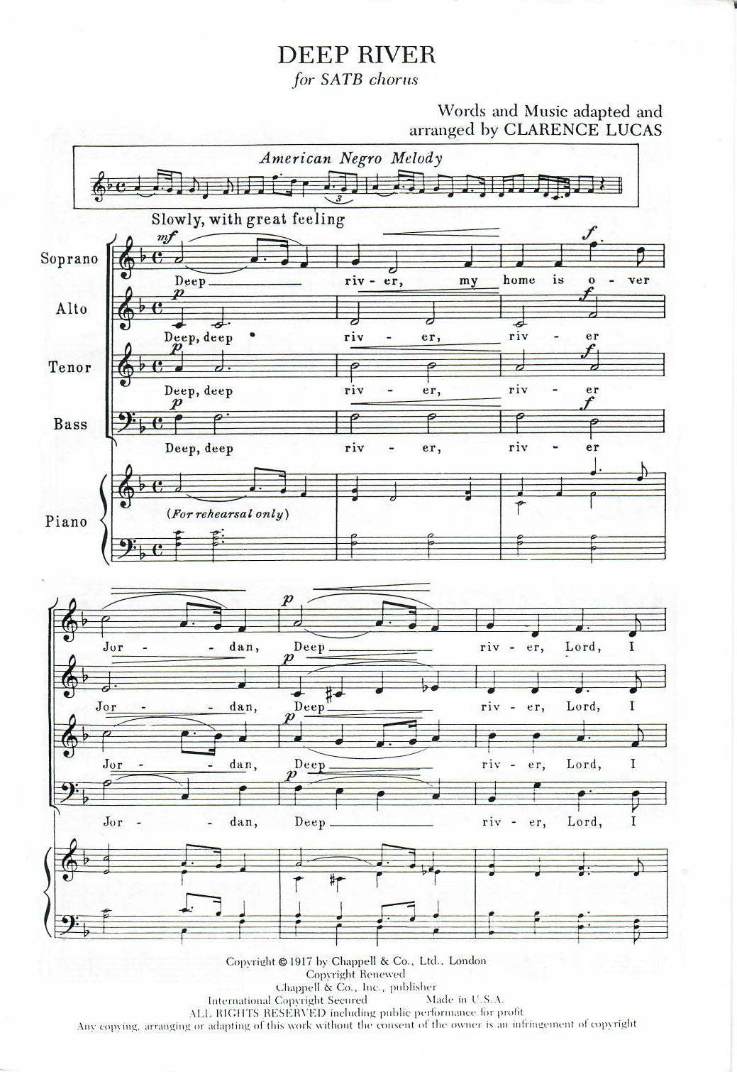 Lucas Deep River SATB