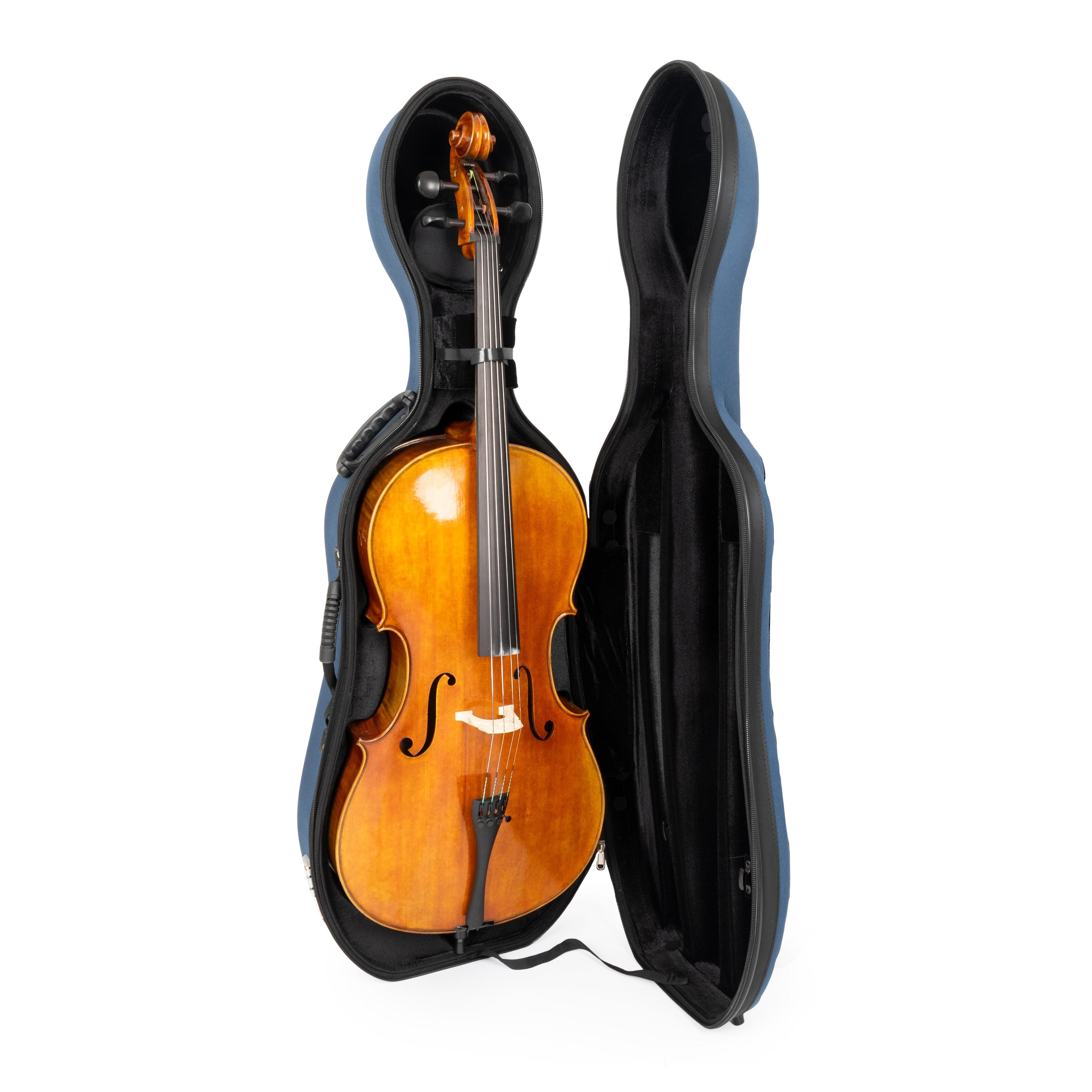 Sonix 45VC moulded cello case in blue – 1/4 size