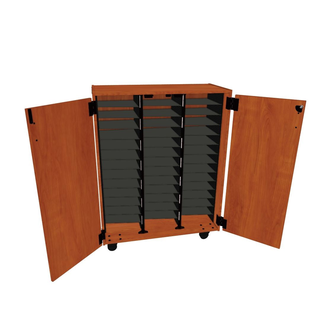 Wenger mobile choral folio cabinet with doors – 84 shelves