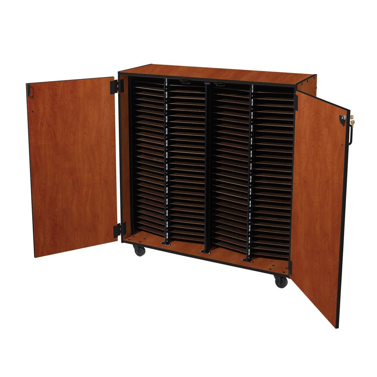 Wenger mobile choral folio cabinet with doors – 112 shelves