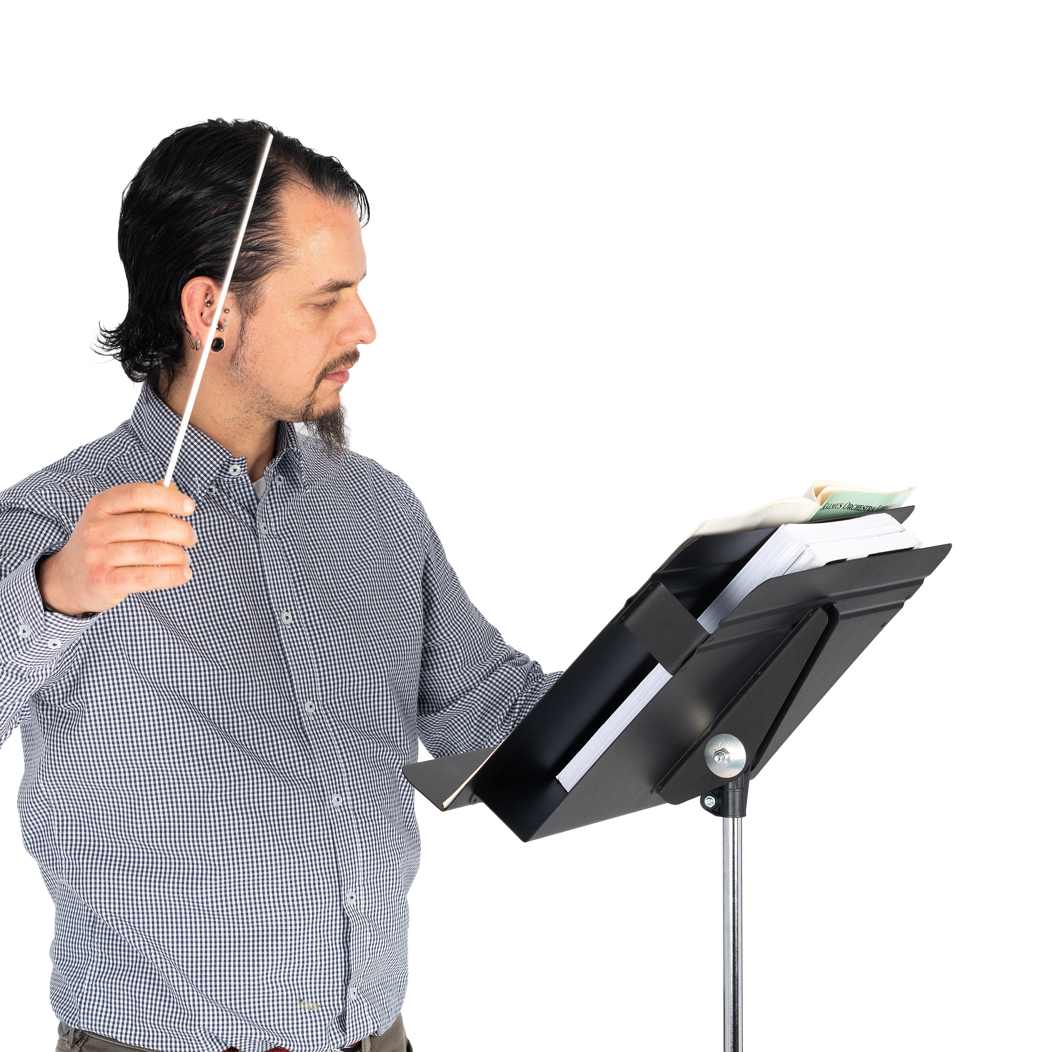 Manhasset Director music stand with double layer desk – Single stand