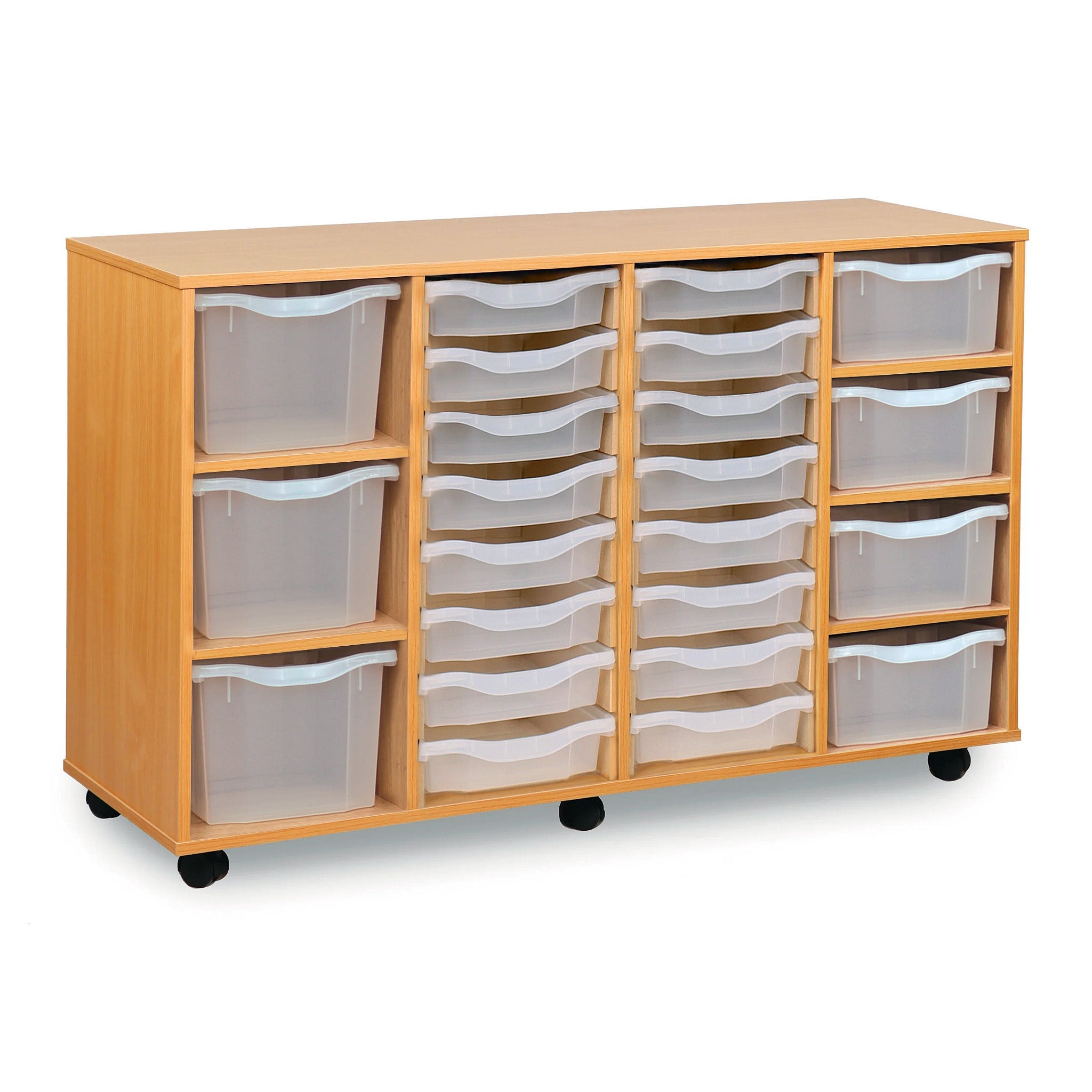 Monarch 16 single, 4 double & 3 triple combination tray unit – Transparent