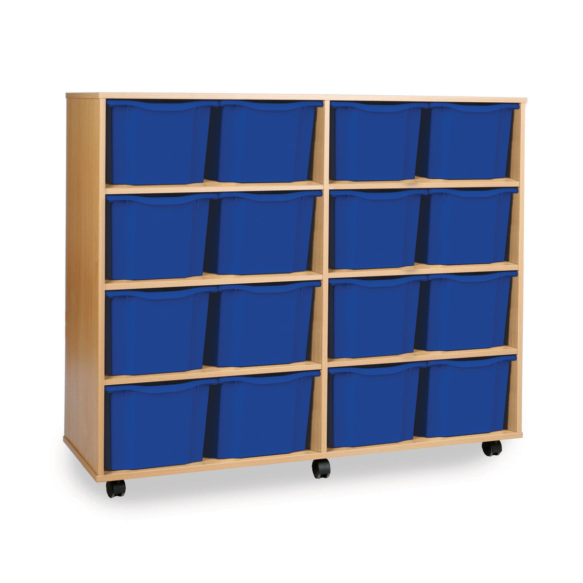 Monarch 16 triple tray storage unit (4 x 4) – Blue
