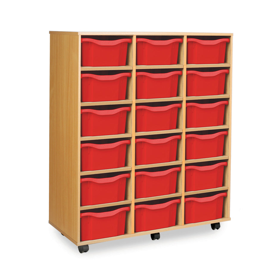 Monarch 18 double tray storage unit (3 x 6) – Red