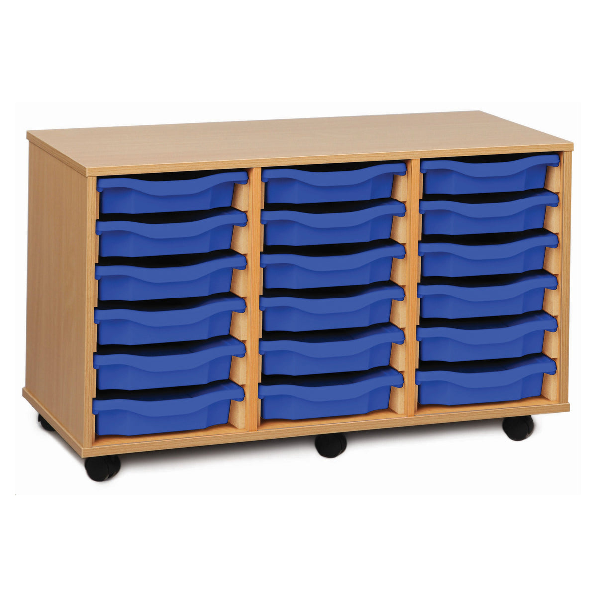Monarch 18 single tray storage unit (3 x 6) – Blue