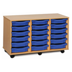 Monarch 18 single tray storage unit (3 x 6) – Blue