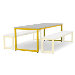 Monarch dining table with grey top – Yellow