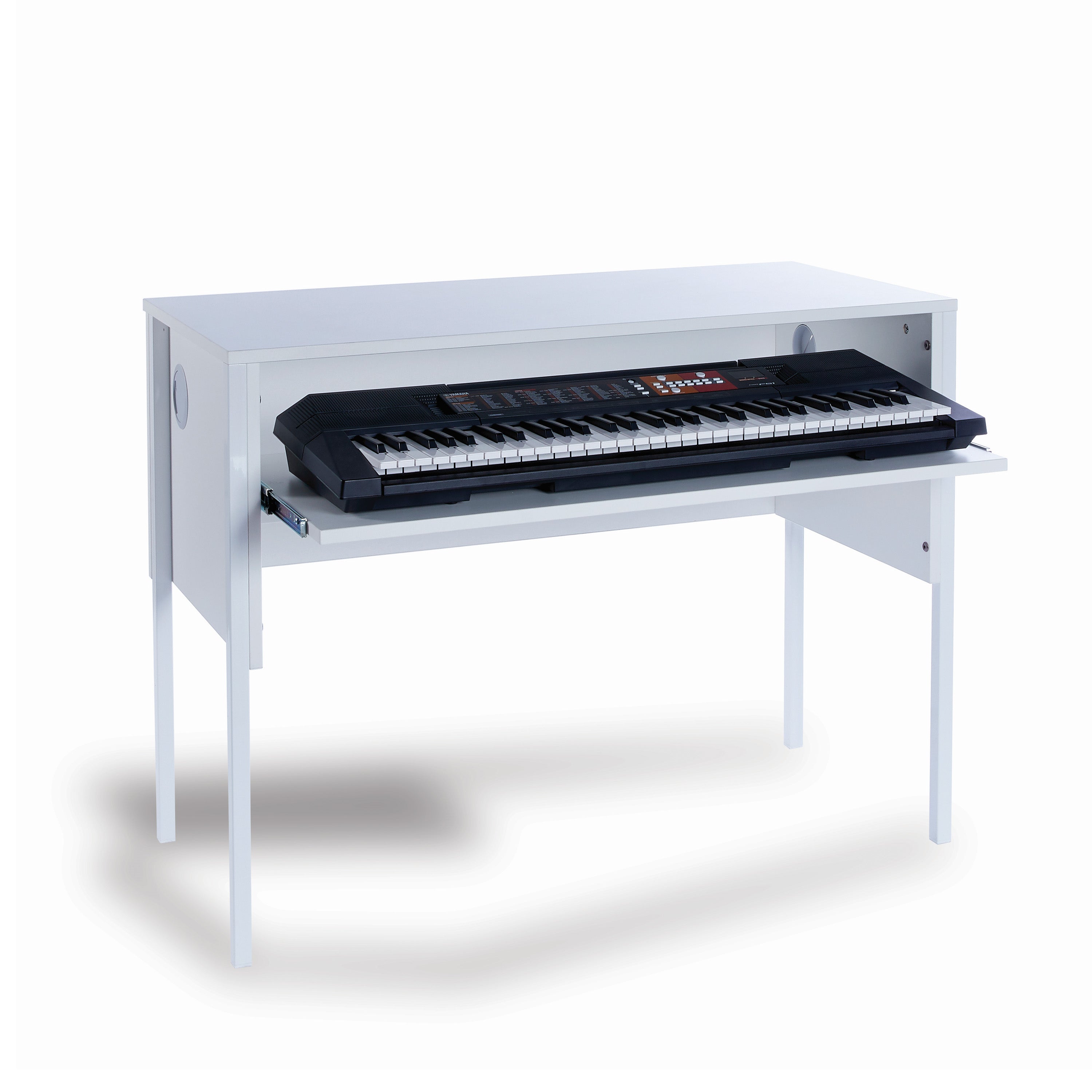 Monarch EF6003 keyboard desk – White with white steel legs