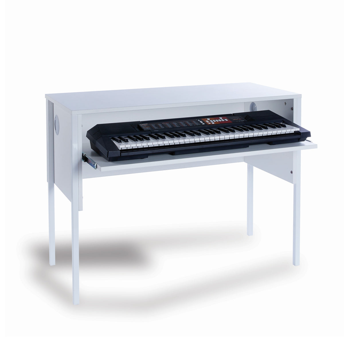 Monarch EF6003 keyboard desk – White with white steel legs