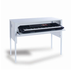Monarch EF6003 keyboard desk – White with white steel legs