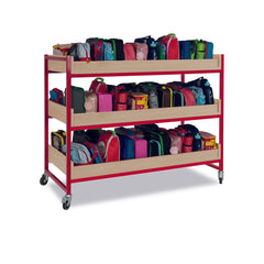 Monarch heavy duty extra large classroom storage trolley – Red