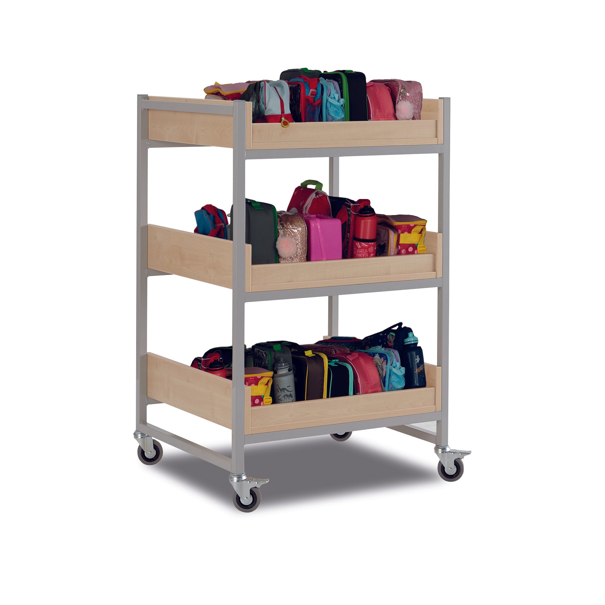 Monarch heavy duty medium classroom storage trolley – Grey