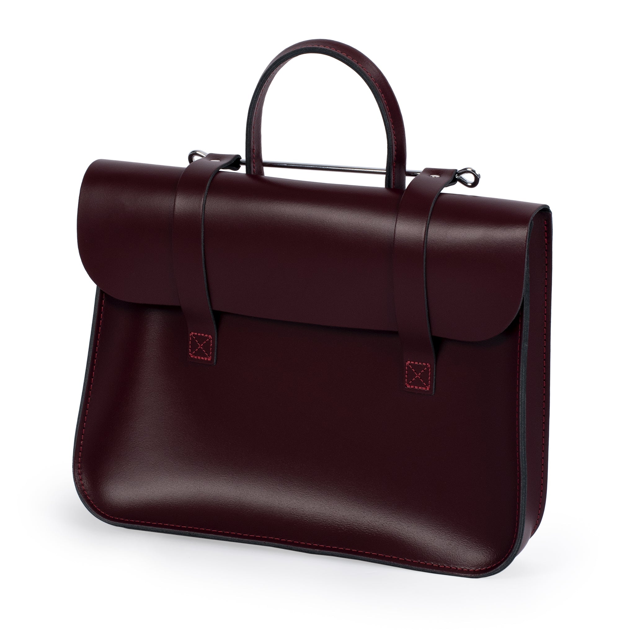 Oxford Traditional leather music case – Dark burgundy