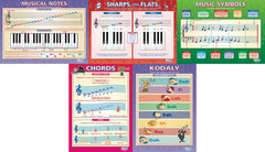 Set of 5 Music Theory Posters - Laminated