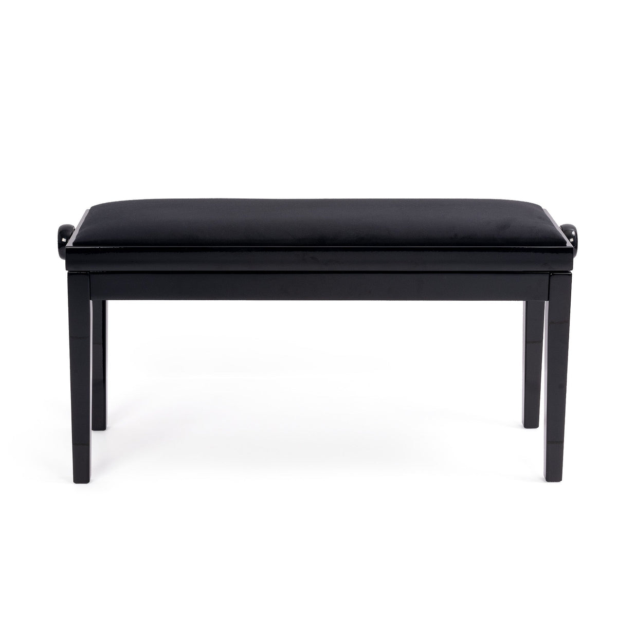 Hidrau BG270 'Geneva' adjustable duet piano stool – Black gloss, black velvet
