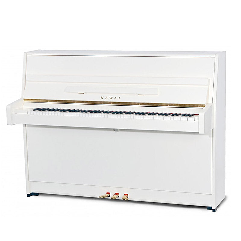 Kawai K-15E upright piano – Polished White