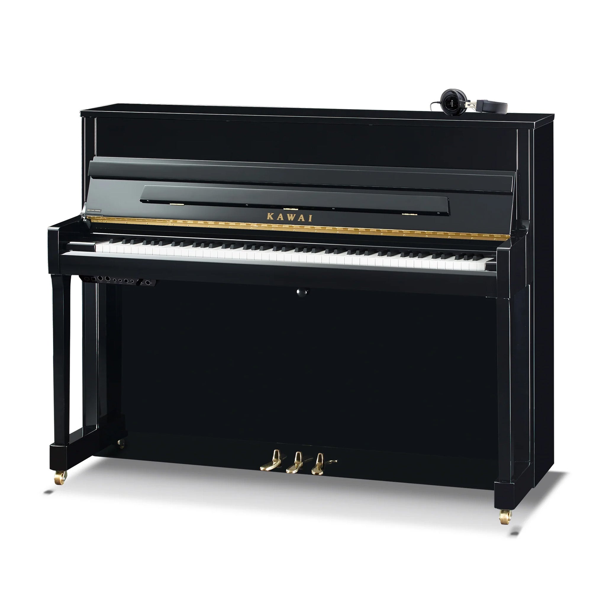 Kawai K-200 ATX4 Anytime upright piano – Polished Ebony, Silver Fittings