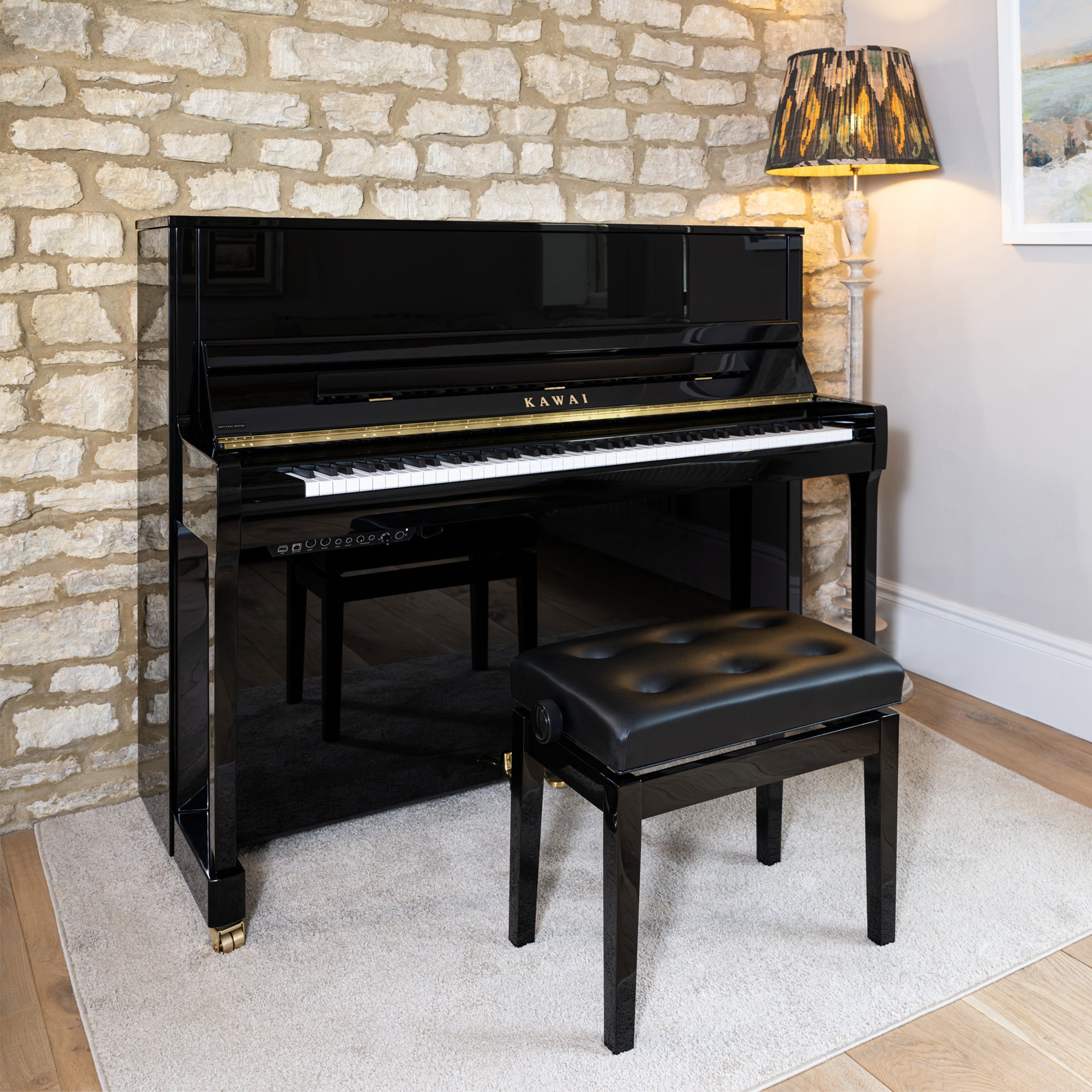 Kawai K-300 ATX4 Anytime upright piano – Polished Ebony
